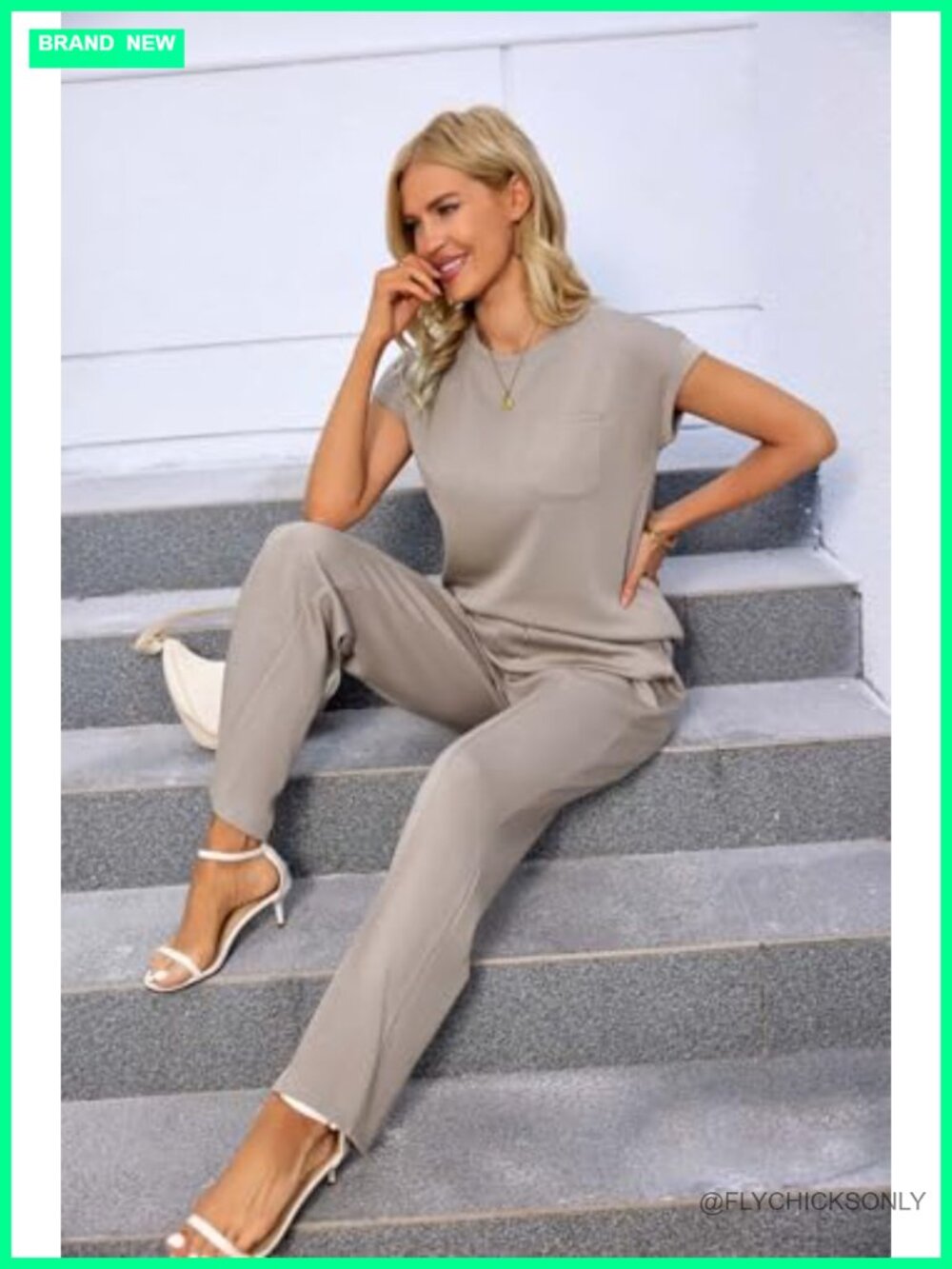 Women's 2 Piece Lounge Set Summer Casual Outfit - Picture 5 of 6